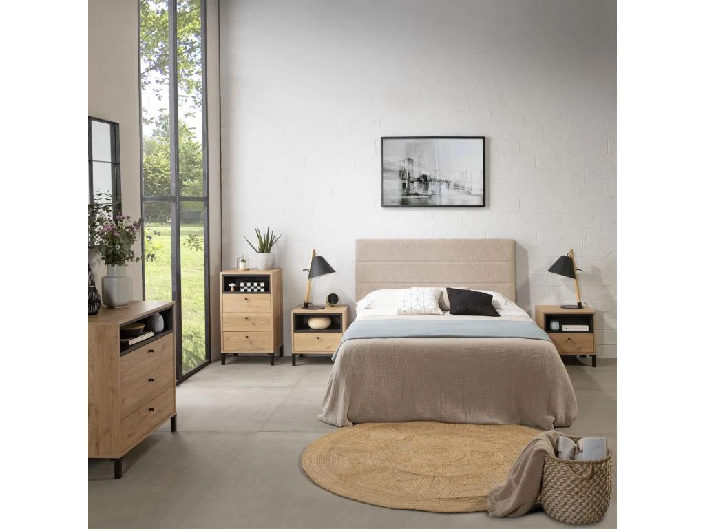 Tête De Lit Tapissée Miconos 140x60 Cm Couleur Beige, 8 Cm D'épaisseur 7 Tête De Lit Tapissée Miconos 140x60 Cm Couleur Beige, 8 Cm D'épaisseur – Image 5