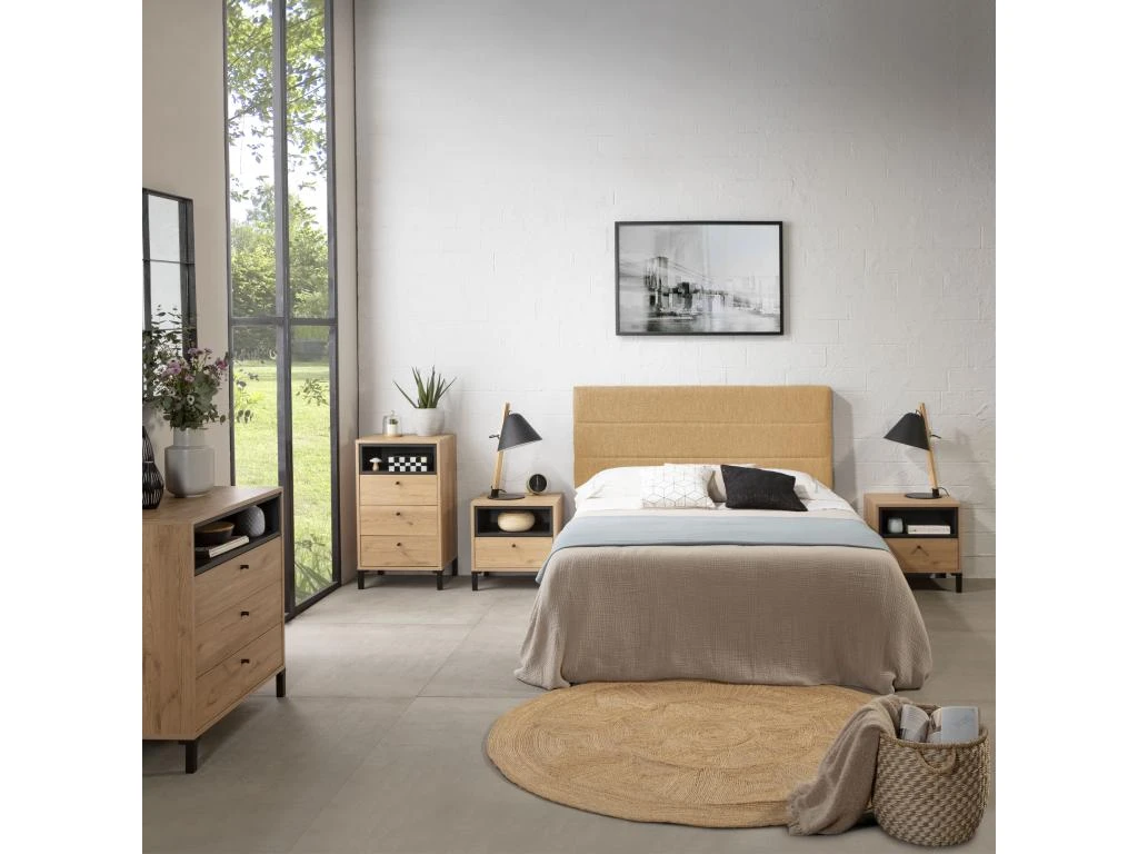 Tête De Lit Tapissée Miconos 160x60 Cm Couleur Moutarde, 8 Cm D'épaisseur 7 Tête De Lit Tapissée Miconos 160x60 Cm Couleur Moutarde, 8 Cm D'épaisseur – Image 5