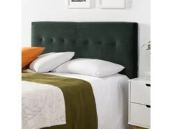 Tête De Lit Tapissée Napoles 140x100 Cm Vert, Velours, Pieds En Bois