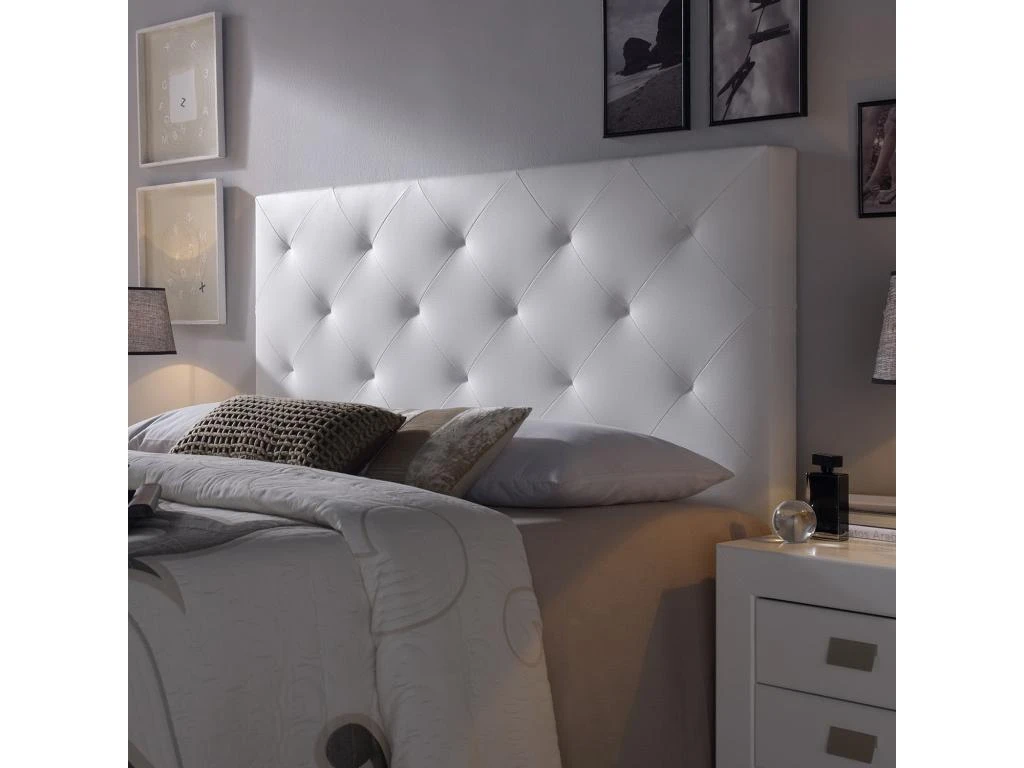 Tête De Lit Rombo 150x60 Cm Blanc, Rembourrée De Mousse 4 Tête De Lit Rombo 150x60 Cm Blanc, Rembourrée De Mousse – Image 2