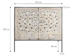 Tête De Lit En Bois De Manguier Blanchi Lila -Meubles Soldes Boutique tete de lit et pont de lit 12498599