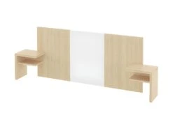 Tête De Lit HUGO 180 - Blanc Et Chêne Clair - TEMAHOME -Meubles Soldes Boutique tete de lit et pont de lit 12514663