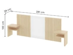 Tête De Lit HUGO 180 - Blanc Et Chêne Clair - TEMAHOME -Meubles Soldes Boutique tete de lit et pont de lit 12514667