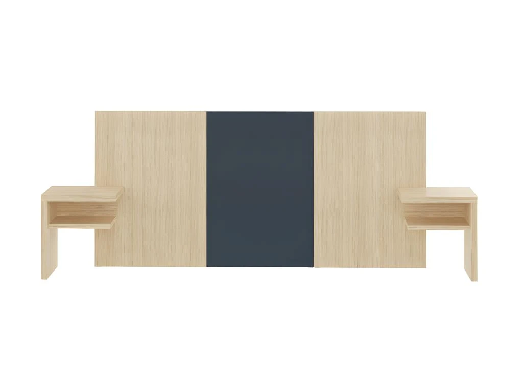 Tête De Lit HUGO 180 - Gris Anthracite Et Chêne Clair - TEMAHOME 3 Tête De Lit HUGO 180 - Gris Anthracite Et Chêne Clair - TEMAHOME