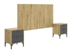 Ensemble De Tête De Lit Avec 2 Tables De Chevet - Longueur 40-159.6 X Profondeur 33-3.5 X Hauteur 47.5-78.8 Cm