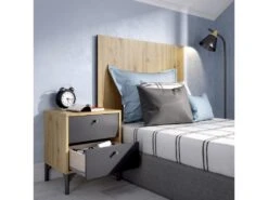 Ensemble De Tête De Lit Avec Table De Chevet En Bois Coloris Chêne - Longueur 40-98.4 X Profondeur 33-3.5 X Hauteur 47.5-60.9 Cm 11 Ensemble De Tête De Lit Avec Table De Chevet En Bois Coloris Chêne - Longueur 40-98.4 X Profondeur 33-3.5 X Hauteur 47.5-60.9 Cm -Meubles Soldes Boutique tete de lit et pont de lit 13141495