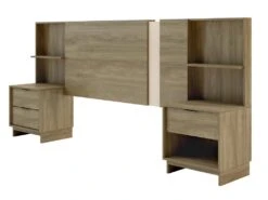 Tête De Lit Extensible Avec Chevets - 140/160 Cm - Coloris : Naturel - NOVOLI -Meubles Soldes Boutique tete de lit et pont de lit 14802019