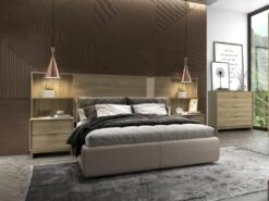 Tête De Lit Extensible Avec Chevets - 140/160 Cm - Coloris : Naturel - NOVOLI