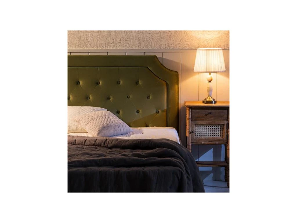 Tête De Lit Capitonnée 160 Cm Velours Vert - MAILLA 4 Tête De Lit Capitonnée 160 Cm Velours Vert - MAILLA – Image 2