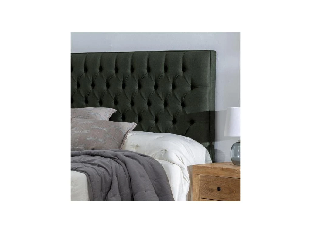 Tête De Lit Tapissée 185 Cm Bois/Tissu Vert Foncé - PINADA 4 Tête De Lit Tapissée 185 Cm Bois/Tissu Vert Foncé - PINADA – Image 2