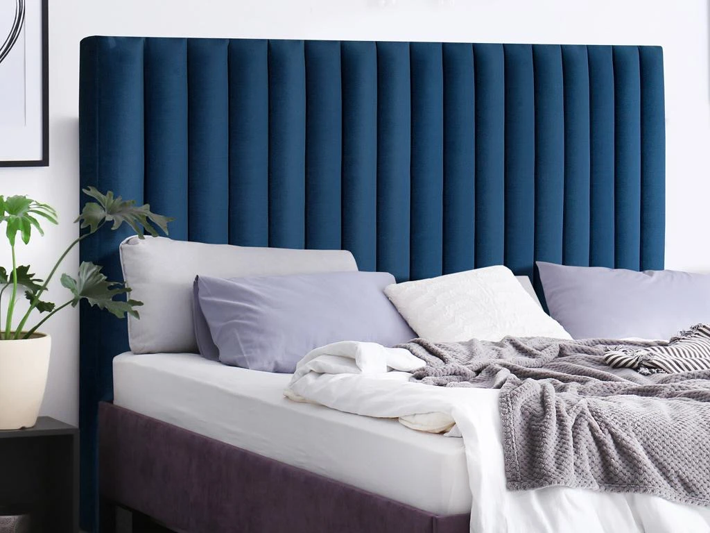Tête De Lit Coutures Verticales SARAH - 170 Cm - Velours - Bleu Nuit 4 Tête De Lit Coutures Verticales SARAH - 170 Cm - Velours - Bleu Nuit – Image 2