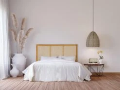 Tête De Lit En Cannage 160 Cm - Teck Et Rotin - Naturel - CELAYA II