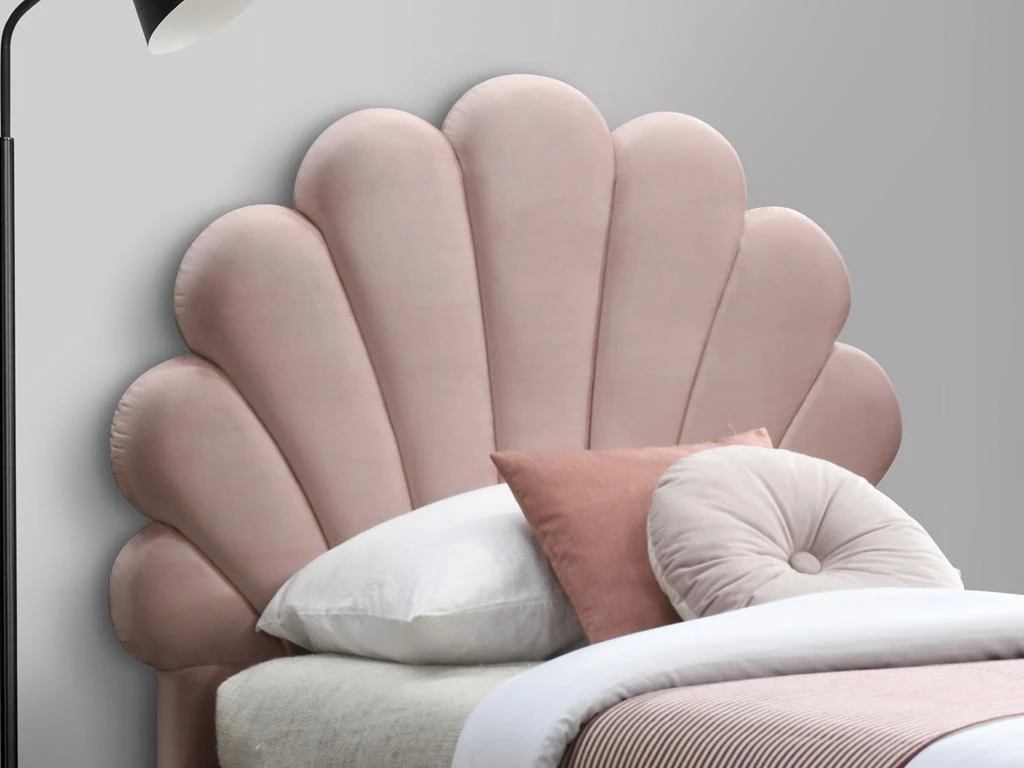 Tête De Lit Coquillage - 120 Cm - Velours - Rose - MOANA 4 Tête De Lit Coquillage - 120 Cm - Velours - Rose - MOANA – Image 2