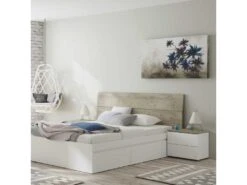 Tête De Lit Avec Chevets Chêne Et Blanc - HISI