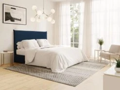 Tête De Lit 160 Cm - Velours - Bleu Nuit - AMBRILIA