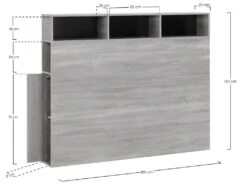 Tête De Lit Zeus 165 Cm Noirs, 2 Portes 9 Trous -Meubles Soldes Boutique tete de lit et pont de lit 22156901