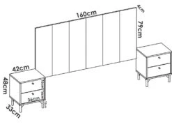 Tête De Lit Osternig, Tête De Lit Pour Chambre Double, Tête De Lit Double Avec 2 Tables De Chevet, 244x37h127 Cm, Chêne Et Anthracite Et Anthracite 9 Tête De Lit Osternig, Tête De Lit Pour Chambre Double, Tête De Lit Double Avec 2 Tables De Chevet, 244x37h127 Cm, Chêne Et Anthracite Et Anthracite -Meubles Soldes Boutique tete de lit et pont de lit 22768495