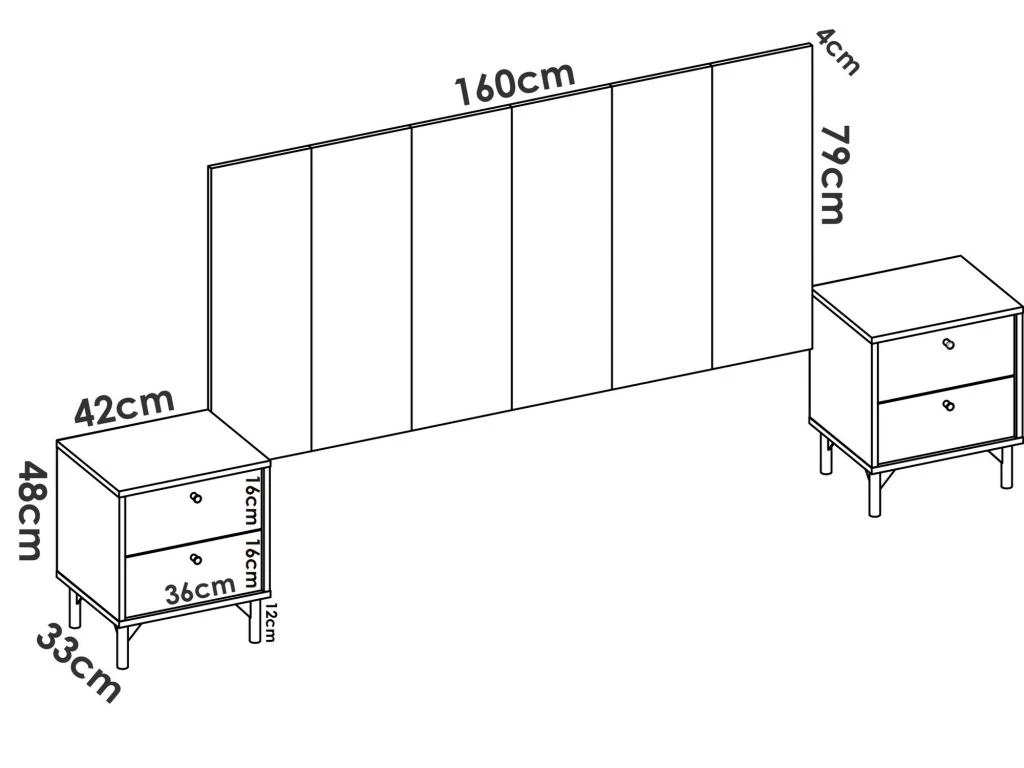 Tête De Lit Osternig, Tête De Lit Pour Chambre Double, Tête De Lit Double Avec 2 Tables De Chevet, 244x37h127 Cm, Chêne Et Anthracite Et Anthracite 5 Tête De Lit Osternig, Tête De Lit Pour Chambre Double, Tête De Lit Double Avec 2 Tables De Chevet, 244x37h127 Cm, Chêne Et Anthracite Et Anthracite – Image 3