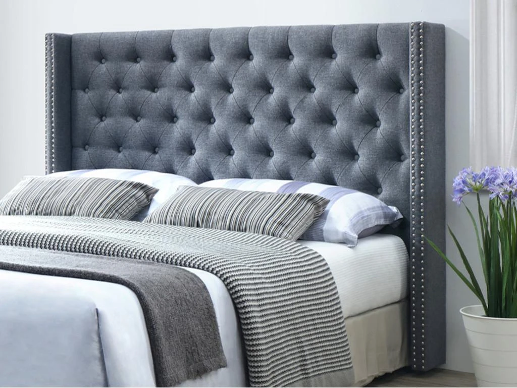 Tête De Lit Capitonnée - 190 Cm - Tissu - Gris - MASSIMO 4 Tête De Lit Capitonnée - 190 Cm - Tissu - Gris - MASSIMO – Image 2