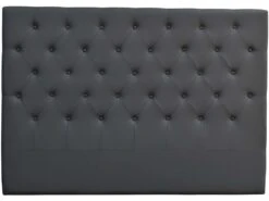 Tête De Lit Capitonnée "Déco" - 169 Cm - Gris Foncé - En PVC