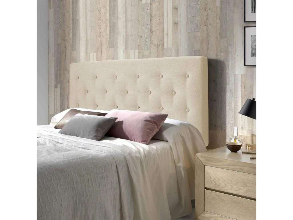 Tête De Lit Oslo 150x100 Cm, Capitonnée Tissu Beige, L'épaisseur De 8 Cm 4 Tête De Lit Oslo 150x100 Cm, Capitonnée Tissu Beige, L'épaisseur De 8 Cm – Image 2