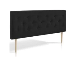 Tête De Lit Oslo 140x100 Cm, Capitonnée Tissu Anthracite, Épaisseur De 8 Cm