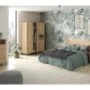 Ensemble Chambre à Coucher Complète Adulte Coloris Chêne Doré ( Armoire + Commode Rangement + 2 Chevets + Tête De Lit ) -Meubles Soldes Boutique tete de lit et pont de lit 9406079