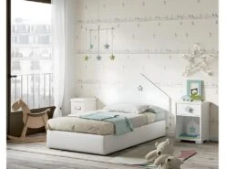 Ensemble De Chambre à Coucher Enfant Coloris Blanc ( Tête De Lit + 2 Chevets )