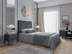 Tête De Lit KANDRA - 170 Cm - Velours - Gris