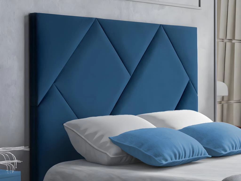 Tête De Lit KANDRA - 170 Cm - Velours - Bleu Nuit 4 Tête De Lit KANDRA - 170 Cm - Velours - Bleu Nuit – Image 2