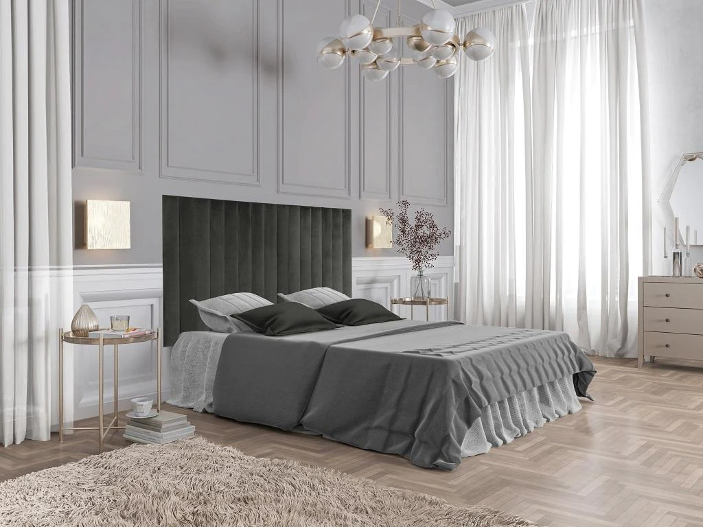 Panneaux Muraux Tête De Lit - 220 Cm - Velours - Gris - GONDA De Pascal Morabito 9 Panneaux Muraux Tête De Lit - 220 Cm - Velours - Gris - GONDA De Pascal Morabito – Image 7