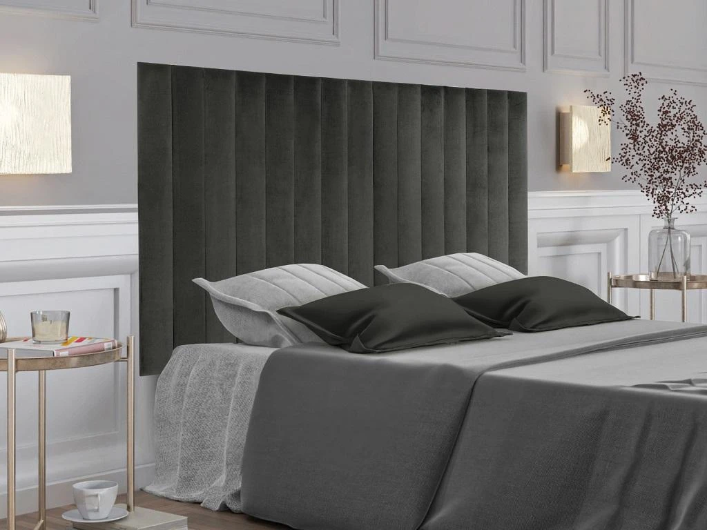 Panneaux Muraux Tête De Lit - 220 Cm - Velours - Gris - GONDA De Pascal Morabito 10 Panneaux Muraux Tête De Lit - 220 Cm - Velours - Gris - GONDA De Pascal Morabito – Image 8