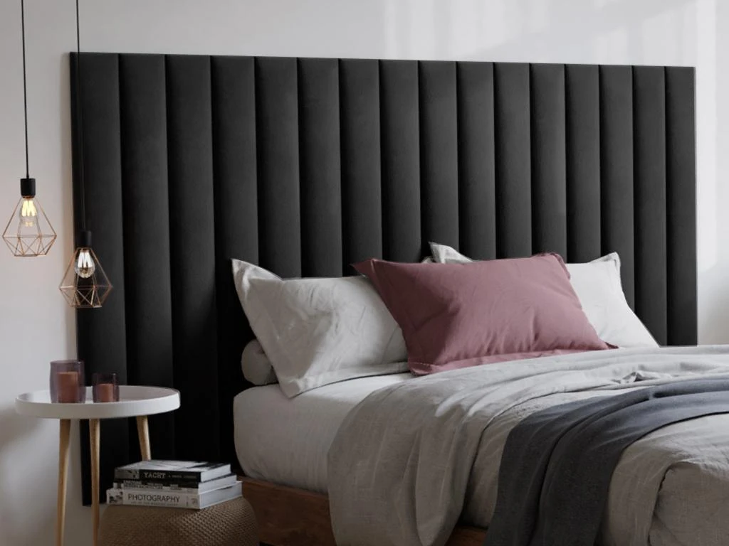 Panneaux Muraux Tête De Lit - 220 Cm - Velours - Gris - GONDA De Pascal Morabito 4 Panneaux Muraux Tête De Lit - 220 Cm - Velours - Gris - GONDA De Pascal Morabito – Image 2