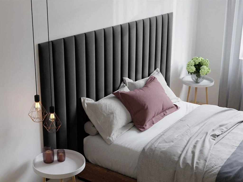 Panneaux Muraux Tête De Lit - 220 Cm - Velours - Gris - GONDA De Pascal Morabito 6 Panneaux Muraux Tête De Lit - 220 Cm - Velours - Gris - GONDA De Pascal Morabito – Image 4