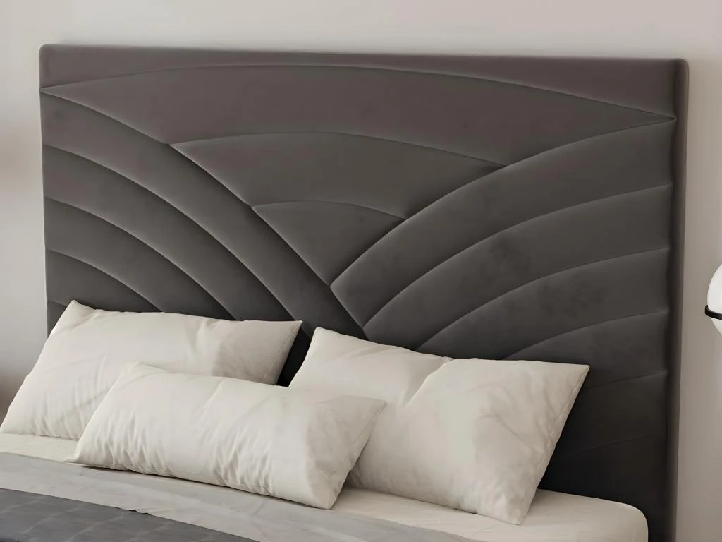 Tête De Lit 170 Cm LULABIA - Velours - Gris 4 Tête De Lit 170 Cm LULABIA - Velours - Gris – Image 2