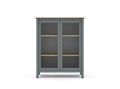 Vitrine 2 Portes Kaki/Bois - VOLCAN -Meubles Soldes Boutique vitrine 20939963