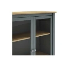 Vitrine 2 Portes Kaki/Bois - VOLCAN -Meubles Soldes Boutique vitrine 20939967