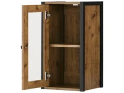 Élément Mural Avec 1 Porte Vitrée En Panneau De Partic. Chêne -Meubles Soldes Boutique vitrine 21676365