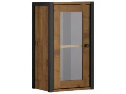 Élément Mural Avec 1 Porte Vitrée En Panneau De Partic. Chêne -Meubles Soldes Boutique vitrine 21676375