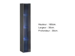 Vitrine Suspendue Grise Avec 1 Porte Vitrée Et éclairage LED Inclus. Collection SWITCH. 8 Vitrine Suspendue Grise Avec 1 Porte Vitrée Et éclairage LED Inclus. Collection SWITCH. -Meubles Soldes Boutique vitrine 22140409