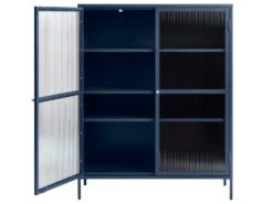 Bronco Armoire Vitrine 2 Portes En Verre, Bleu. -Meubles Soldes Boutique vitrine 22151981