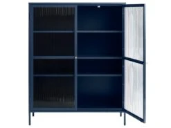 Bronco Armoire Vitrine 2 Portes En Verre, Bleu. -Meubles Soldes Boutique vitrine 22151983